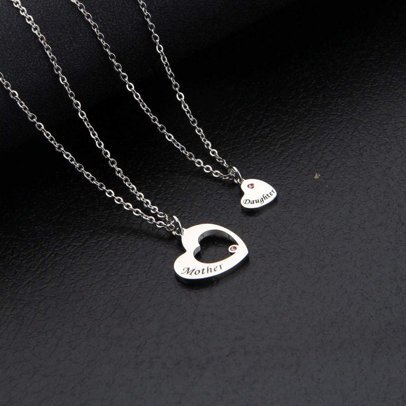 [Australia] - Zuo Bao Mother Daughter Necklace Mommy and Me Matching Heart Necklace mother&daughter necklace set 