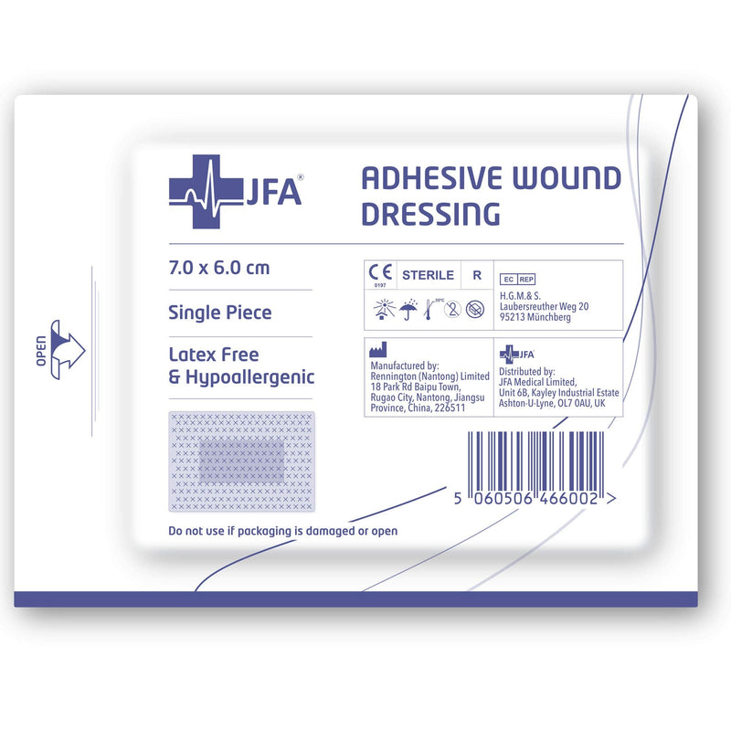 [Australia] - Pack of 25 Adhesive Wound Dressings - Suitable for cuts and grazes, Diabetic Leg ulcers, Venous Leg ulcers, Pressure Sores (60mmx70mm) 60mmx70mm 
