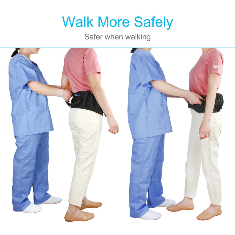 [Australia] - REAQER Gait Belt with Handles Durable Transfer Lift Belt for Seniors, Elderly, Bariatric, Occupational and Physical Therapy(Adjustable Waist Circumference:31"~51") 