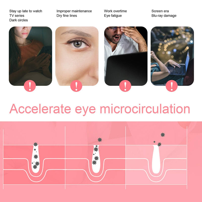 [Australia] - Eye Massager, Eye Beauty Instrument Eye Fatigue Relief Ems Microcurrent Eye Massage Machine For Relieves Massage Pen Eye Massager Electric For Patches Dark Circles Puffy [Pink] 