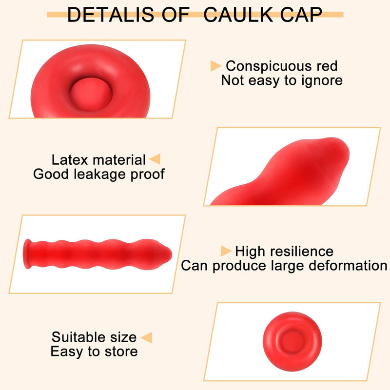 [Australia] - Caulk Cap Caulk Saver Cap Caulk Finishing Tool Caulk Saver Caps Caulking Tube Covers Tube Caps for Sealing and Preserving, Red (35 Pieces) 1 
