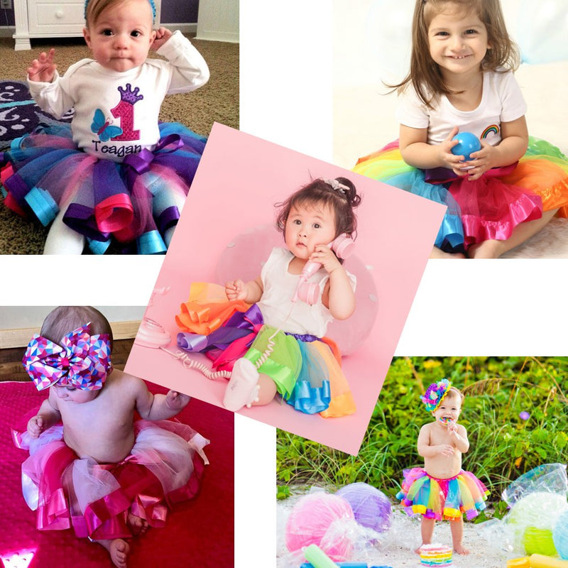 [Australia] - BGFKS LayeredTulle Rainbow Tutu Skirt for Newborn Baby Girls 1st Birthday Photography Outfit Sets. Light Purple 0-24 Months 