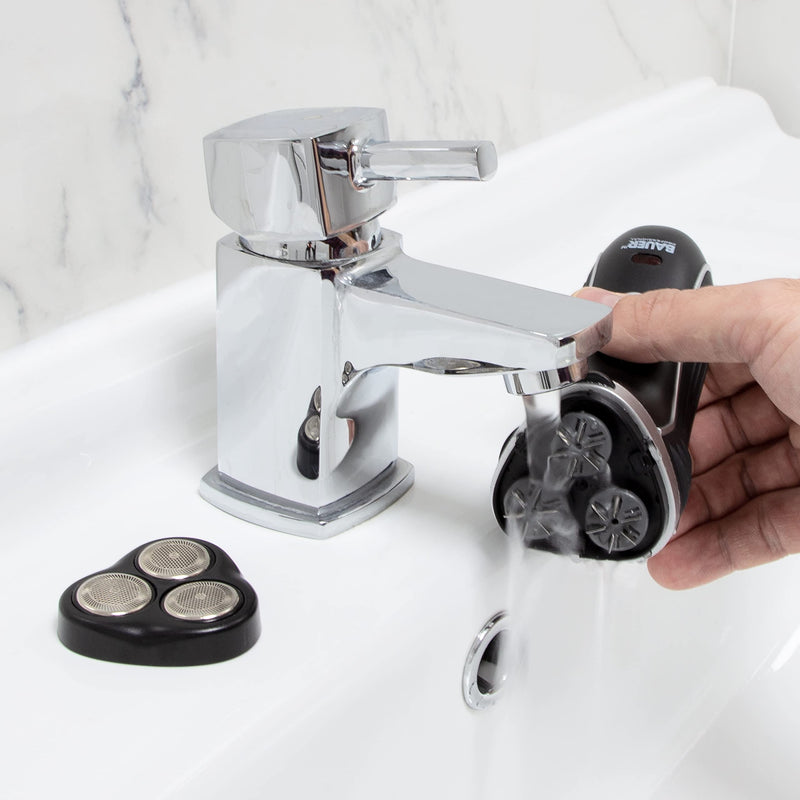 [Australia] - Bauer Professional 38780 Men’s Electric Shaver / Three Flexible Rotary Heads / Ergonomic Grip / Pop-Up Sideburn Trimmer / Cordless & Rechargeable / Head, Face & Body Shaver 