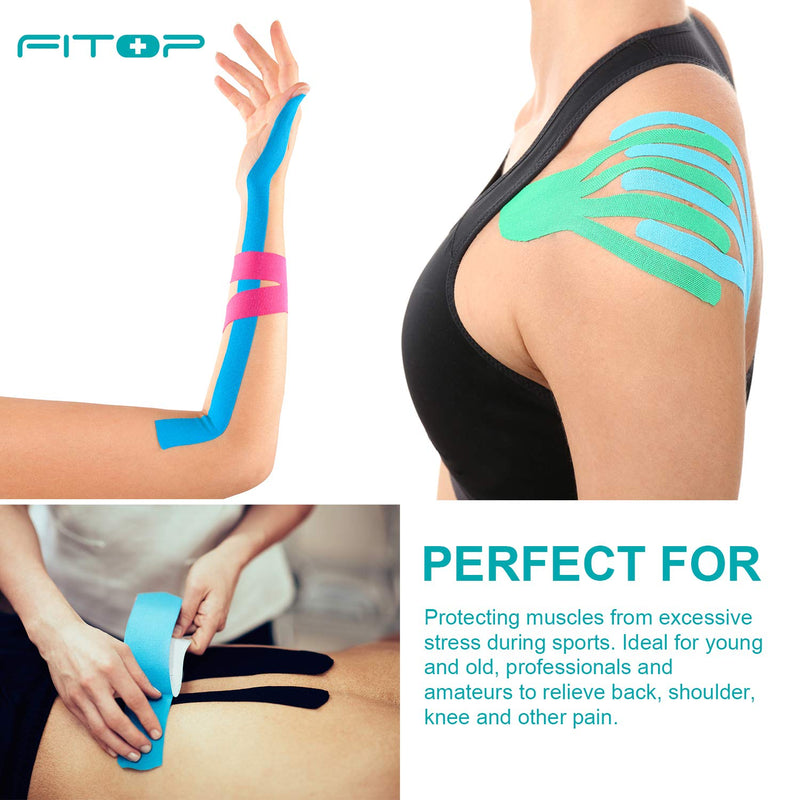 [Australia] - FITOP Uncut Kinesiology Tape 4 Sports Tape (Pink, Blue, Black, Beige) 