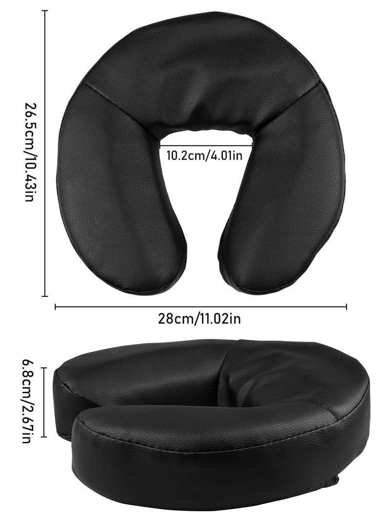 [Australia] - Kalolary Massage Bed Headrest Face Down Face Cushion Face Pillow Adjustable Massage Table Face Cradle Rest Cushion (Black) Black 