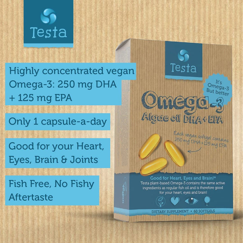 [Australia] - Vegan Omega 3 Supplement - High Strength DHA + EPA 450mg Per Capsule - Supports Heart, Brain, Joint Health - Plant-based Omega 3 from Algae Oil - Two Months Supply 