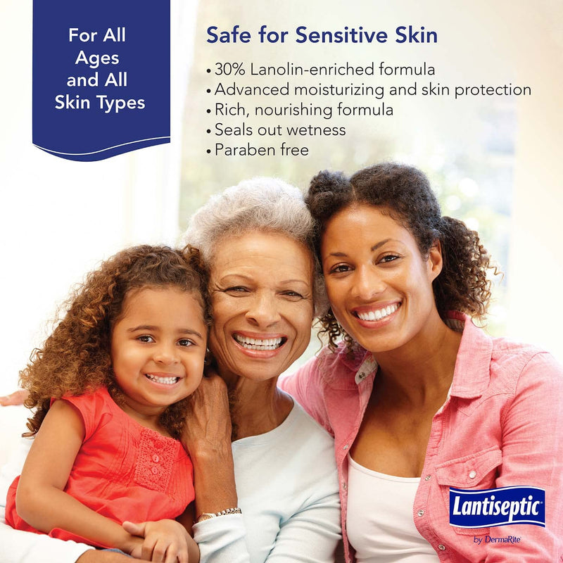 [Australia] - Lantiseptic Moisturizing Daily Care Skin Protectant - 30% Lanolin Enriched Skin Protectant Barrier Cream for Incontinence – Paraben Free, 1 Jar, 14 oz 