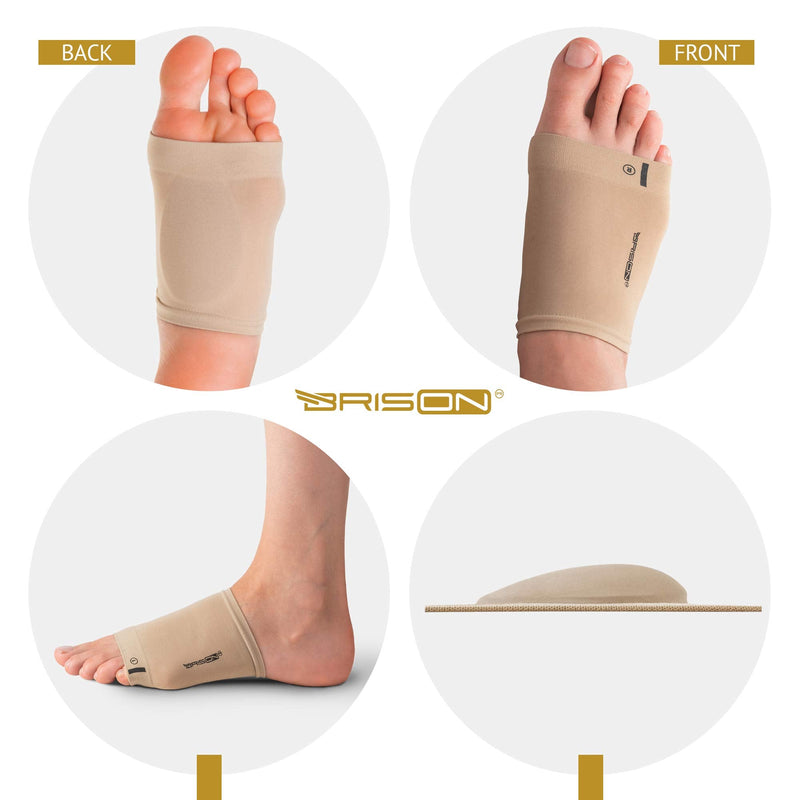 [Australia] - Arch Support Sleeves - Plantar Fasciitis Relief Brace - Foot Arch Supports for Flat Feet Arch and Foot Pain - Men Women 1 Pair Beige 