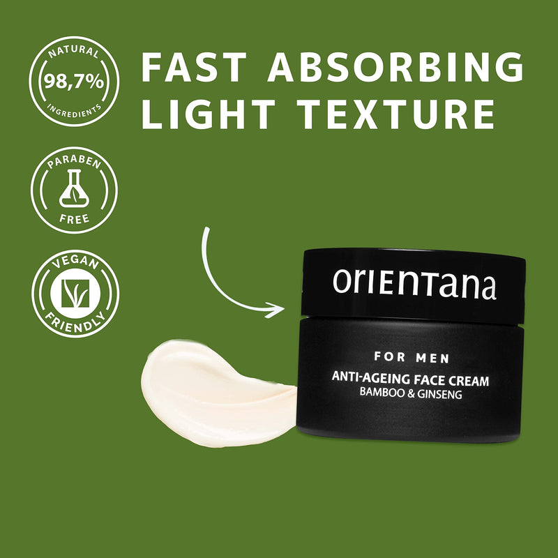 [Australia] - Orientana - Natural Face Cream For Men | Bamboo And Ginseng | Anti-Ageing Face Cream | Regenerates Nourishes Moisturizes | Smoothes & Reduces Wrinkles - 50g 