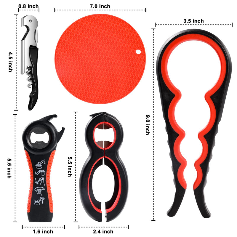 [Australia] - Jar Opener for Weak Hands - 5 Pack Bottle Openers for Arthritis Hands, Can Openers for Arthritic Hands, Top Gadgets Disability Aids and Equipment for Kitchen 