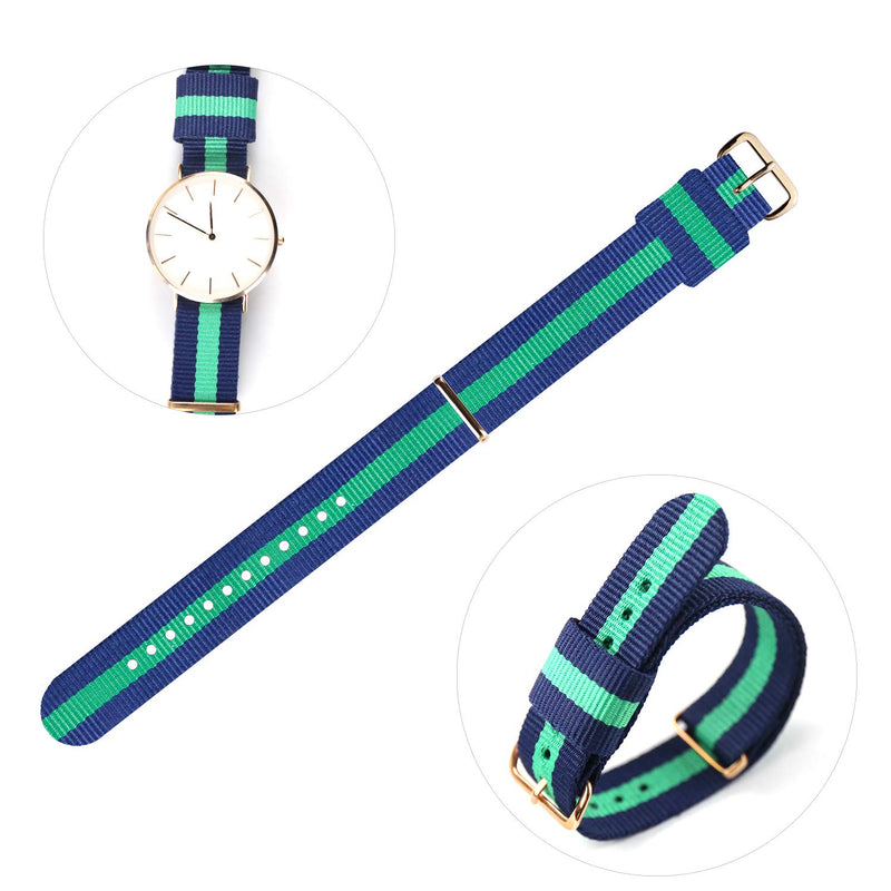 [Australia] - HKZBS Canvas nylon strap accessories are For various brand watch straps, men's, women's and children's wristbands Watch band 10mm12mm13mm14mm15mm16mm17mm18mm19mm20mm22mm Style 1 gold buckle 10mm 