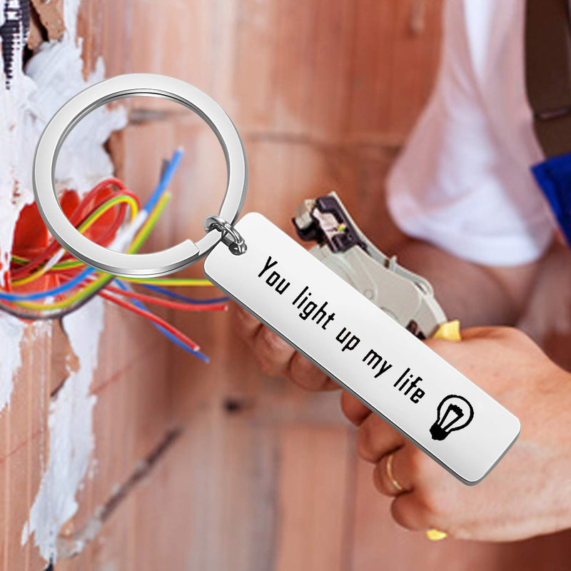 [Australia] - MYOSPARK Electrician Gift Coworker Retirement Gift You Light Up My Life Keychain Thank You Gift for Doctor Nurse Light Life Keychain 