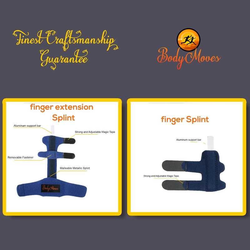 [Australia] - BodyMoves Finger splint and Finger extension splint trigger finger mallet finger broken finger post operative care Finger knuckle immobilization injury (midnight black) midnight black 