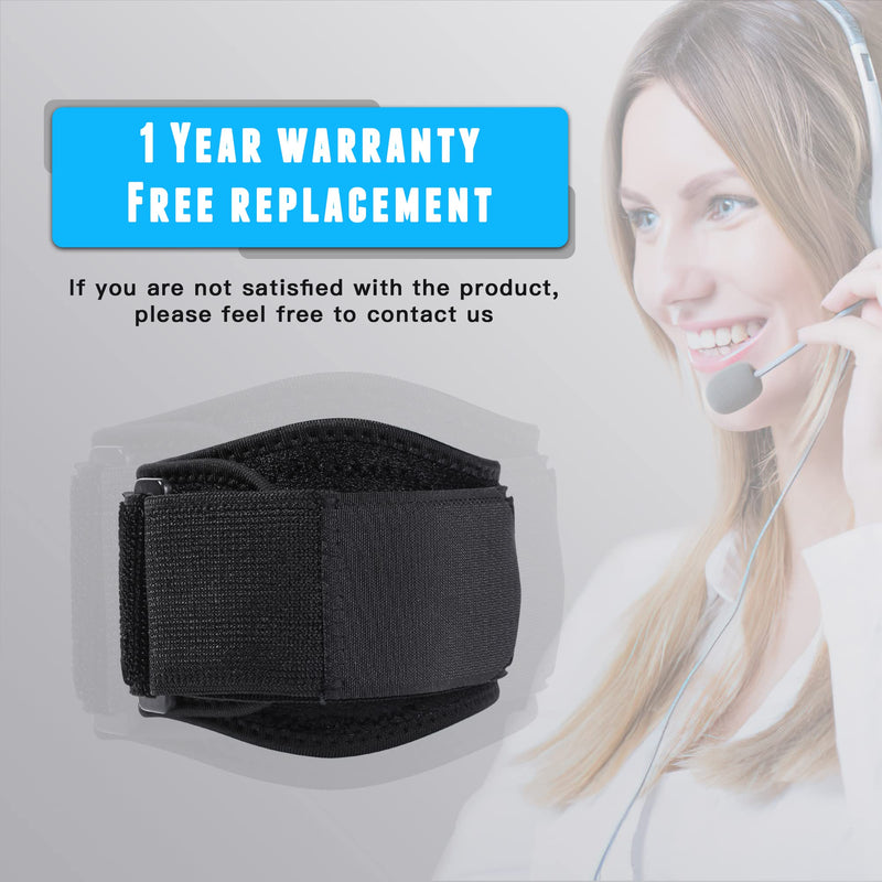 [Australia] - Tennis Elbow Braces for Tendonitis and Tennis Elbow,Golfers Elbow Forearm Brace Straps and Compression Pad for Men and Women,Neoprene Wraps Tennis Elbow Support Band Relief Black-1 Pack 