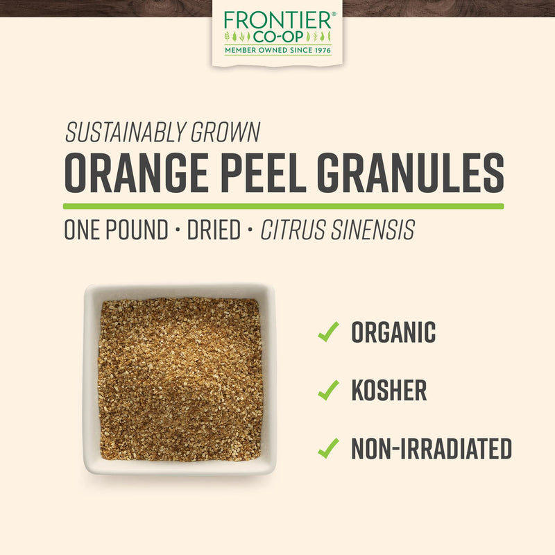 [Australia] - Frontier Orange Peel Granules Certified Organic, 16 Ounce Bag 