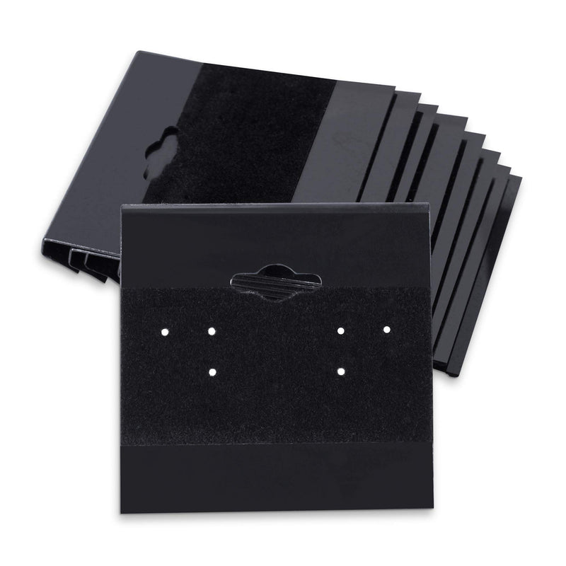 [Australia] - Super Z Outlet Black Velvet Plastic Display Cards for Earrings, Jewelry Accessories, 2" x 2" (100 Pk) 