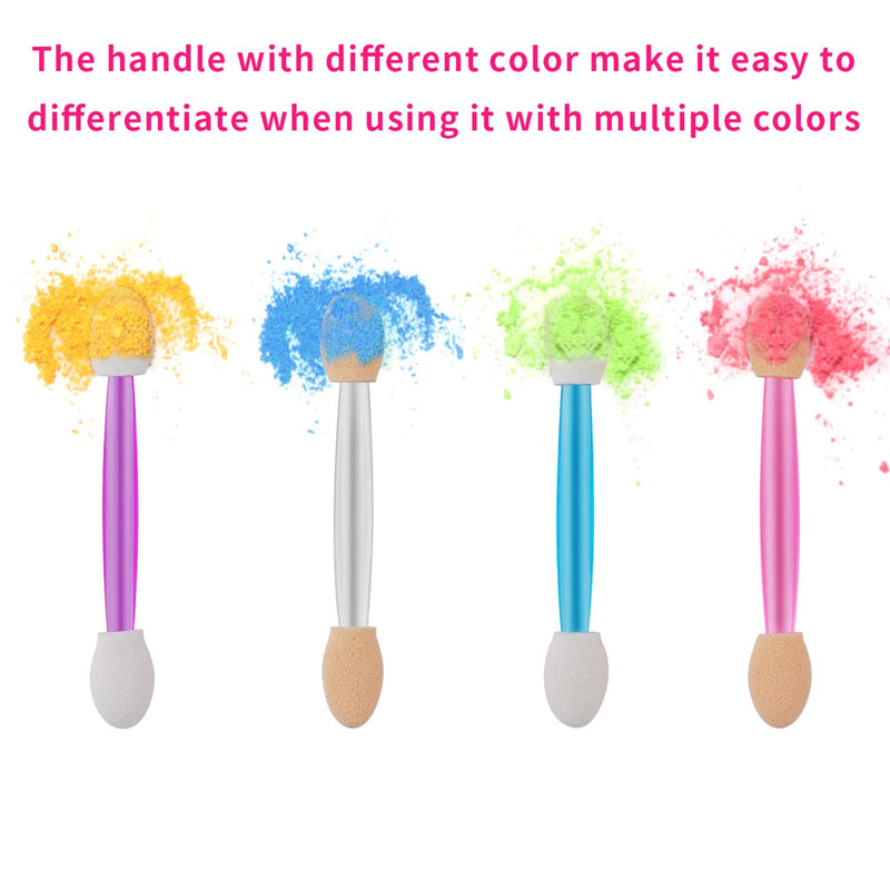 [Australia] - Cuttte 120PCS Disposable Dual Sides Eye Shadow Sponge Applicators with Container, 4 Colors Eyeshadow Brushes Makeup Applicator 