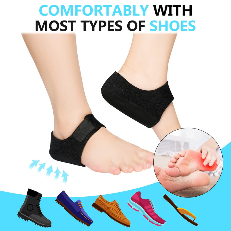 [Australia] - Heel Protectors, Gel Heel Cups, Heel Cushion Support for Plantar Fasciitis, Heel Pain, Achilles Tendinitis, Dry Cracked Heels, Heel Pads for Men & Women Black 