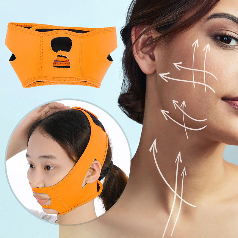 [Australia] - Face Slimming Mask, Face Slim Lift Tighten Beauty Skin Bandage Double Chin Remove V Shaped V Line Weight Loss Belt for Double Chin, Square Face, Baby Fat.(Orange) 