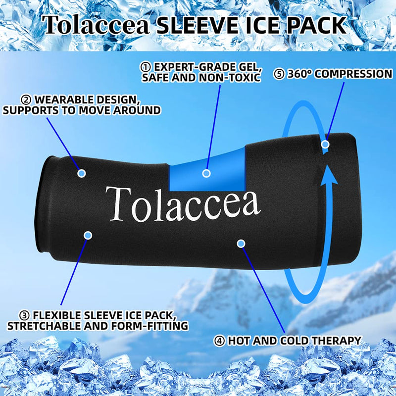 [Australia] - Tolaccea Hot & Cold Therapy Flexible Ice Packs Cold Therapy Compression Sleeve Reusable Gel Pack for Injury Cold Wrap for Knee Calf Elbow Black Small(9''-12'') 