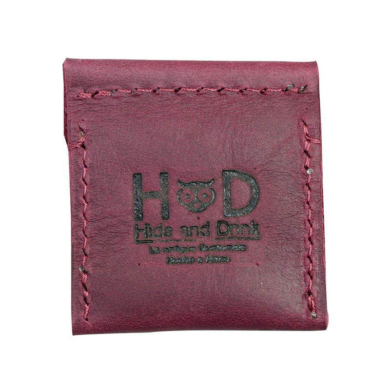 [Australia] - Hide & Drink, Leather Wedding Ring Case, Slim Engagement Pouch, Marriage, Cute Gifts, Handmade - Sangria 