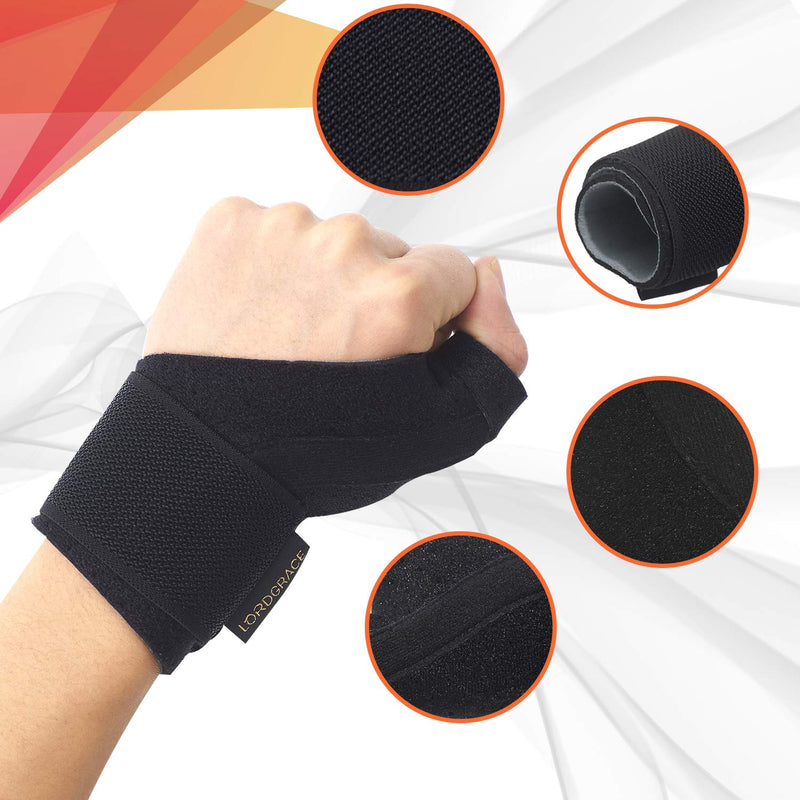 [Australia] - Thumb Splint Brace - Reversible Thumb & Wrist Stabilizer Splint for BlackBerry Thumb, Trigger Finger, Pain Relief, Arthritis, Tendonitis, Sprained and Carpal Tunnel Supporting, Lightweight and Breatha 