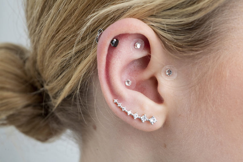 [Australia] - 20 Crystal Acupressure Ear Seeds to Ease Digestion & Bloating. Ear Map, 20 Ear Seeds & Instructions. Acupuncturist Designed (Crystal) 