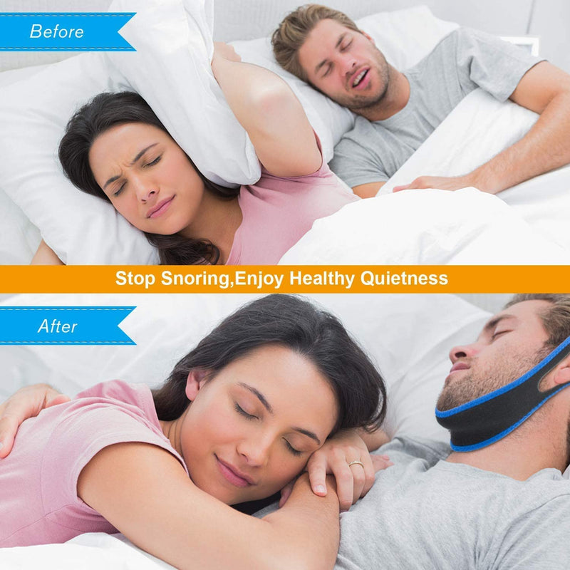 [Australia] - Anti Snoring Chin Strap for Sleep, Stop Snoring Chin Strap for Cpap Users, Adjustable Anti Snore Reduction Device for Sleeping Better, Breathable Stop Snoring Sleep Aid with Anti Snoring Devices 