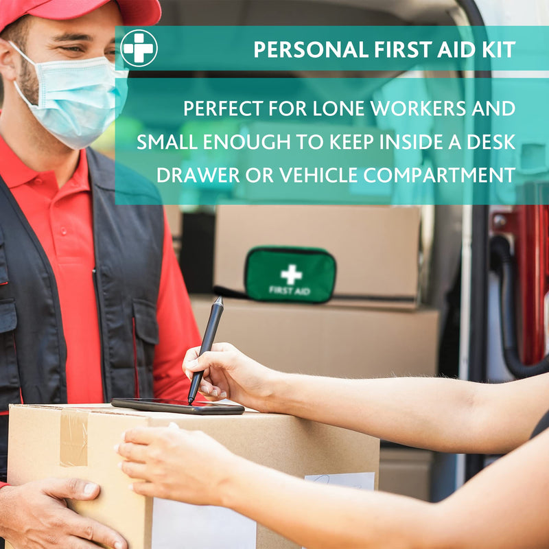 [Australia] - RELIANCE MEDICAL HSE 1 Person First Aid Kit in Small Green Pouch For Home Car Holiday And Workplace - Essentials For Everyday Situations 