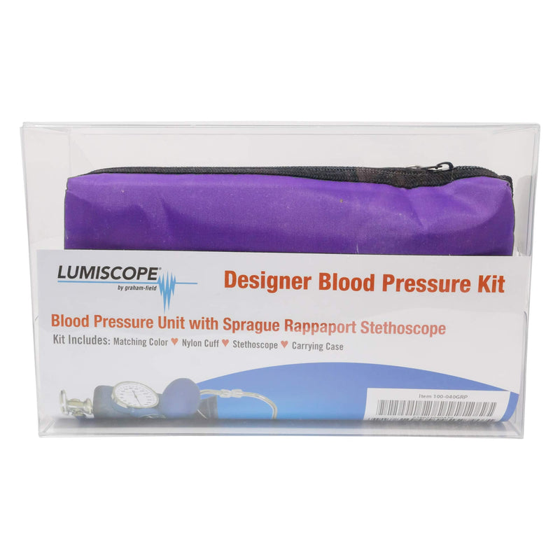 [Australia] - Lumiscope Professional Blood Pressure Kit - Stethoscope, Manual BP Cuff & Sphygmomanometer - Grape 
