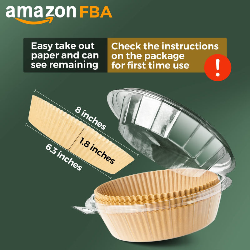 [Australia] - Air Fryer Disposable Paper Liner: Airfryer Instant Pot Oven Insert Parchment Sheets Round, Grease and Water Proof Non Stick Basket Liners for Baking Cooking (100PCS) from ctizne 6.3 Inch (Round) Unbleached 