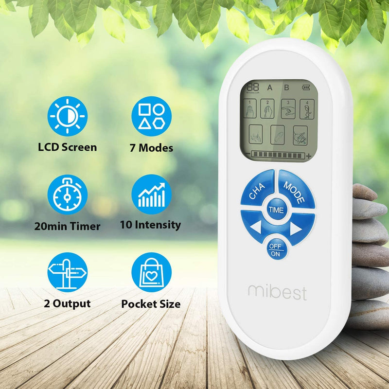[Australia] - MIBEST Portable TENS Unit - Electronic Pulse Massager - Muscle Stimulator Machine for Women and Men - EMS Electrotherapy Muscle Stimulator - Electronic Pulse Stimulator 
