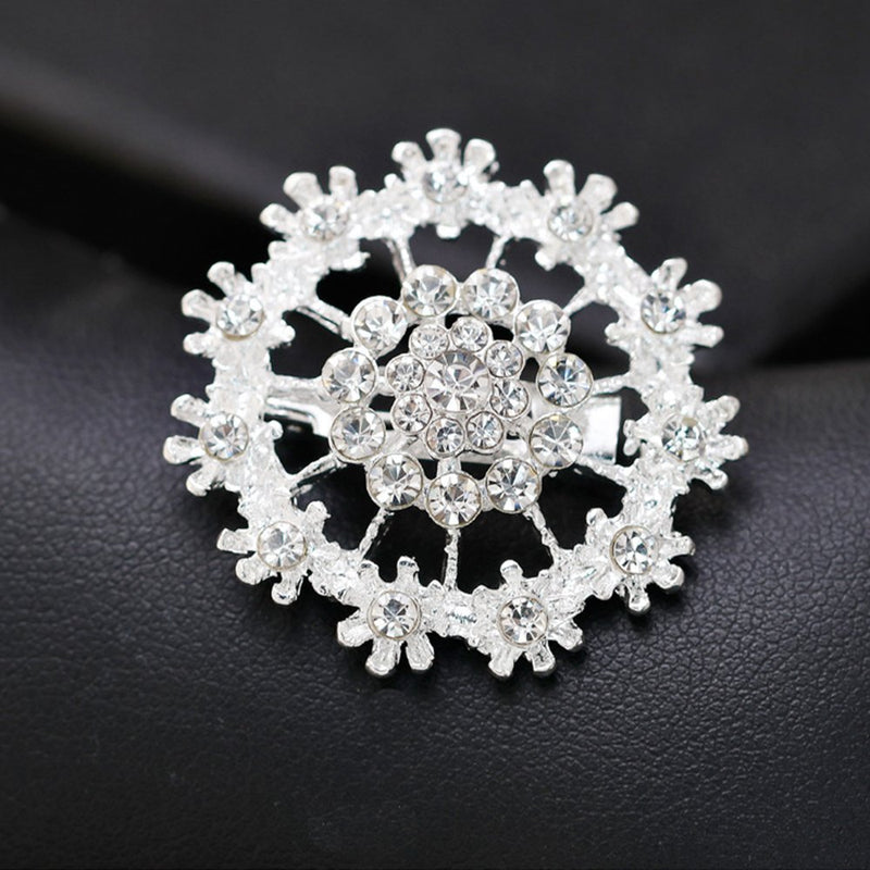 [Australia] - 12pcs lot Silver Plated Crystal Rhinestone Wedding brooches pins 