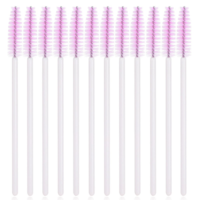 [Australia] - AKStore 100 PCS Disposable Eyelash Brushes Mascara Wands Eye Lash Eyebrow Applicator Cosmetic Makeup Brush Tool Kits (White-Pink) White-Pink 