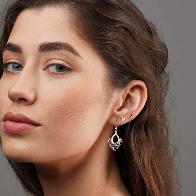[Australia] - RBG Dissent Collar Earrings for Women, S925 Sterling Silver Dangle Drop Earrings RBG Earrings Jewelry Gifts for Women Fans Of Ruth Bader Ginsburg Gold Rose Gold Sliver "Circle Fan Gold 