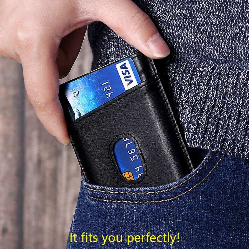 [Australia] - Mens Wallet Pop Up Cards – UpLook Card Holder Wallet RFID Mens Slim Wallet with Money Clip Nappa Black 