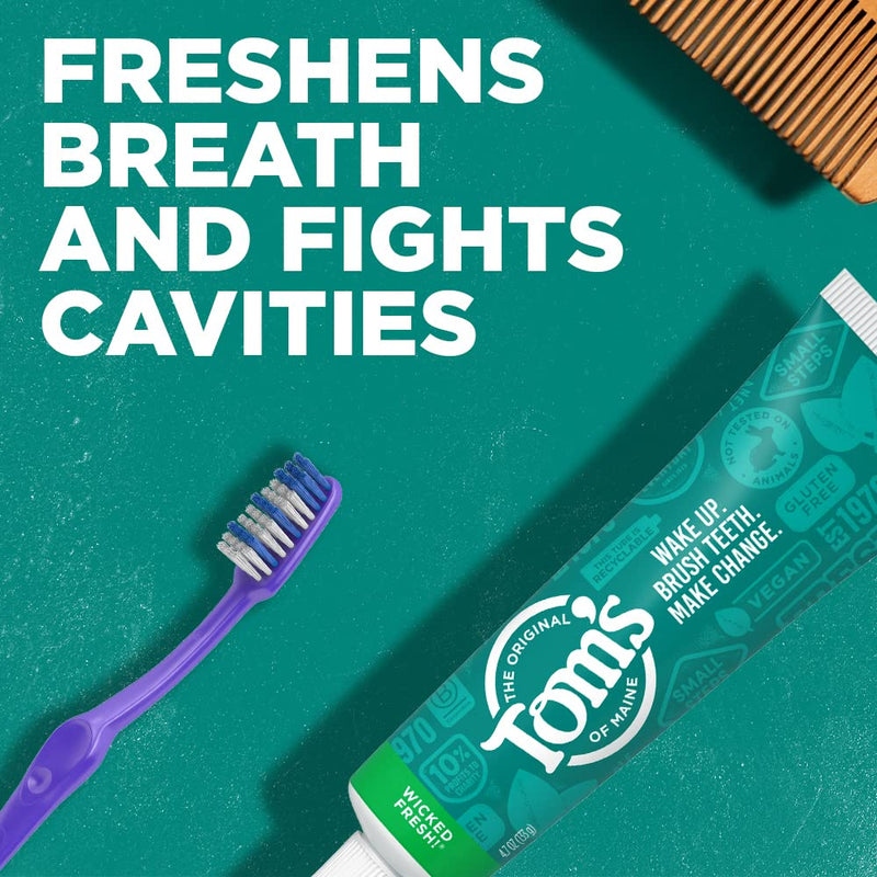 [Australia] - Tom's of Maine Natural Wicked Fresh! Fluoride Toothpaste, Spearmint, 4.7 oz. 2-Pack (Packaging May Vary) 4.7 Ounce (Pack of 2) 