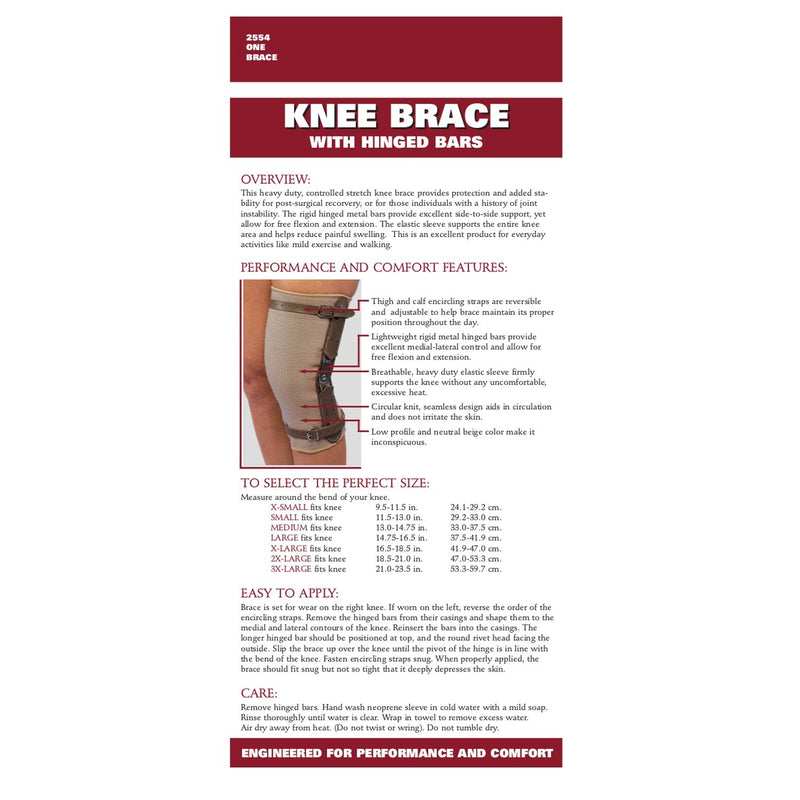 [Australia] - OTC Knee Brace, Hinged Bars, Knit Elastic, Large 