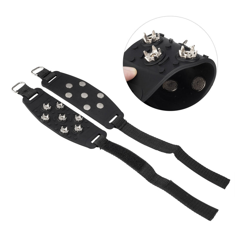 [Australia] - FANBX F Crampon Traction Cleats Anti-Skid Traction Grips Crampons Spikes 7 Point Cleats for Footwear for Walking, Jogging, Hiking, Mountaineering Ice Snow Grips Black 