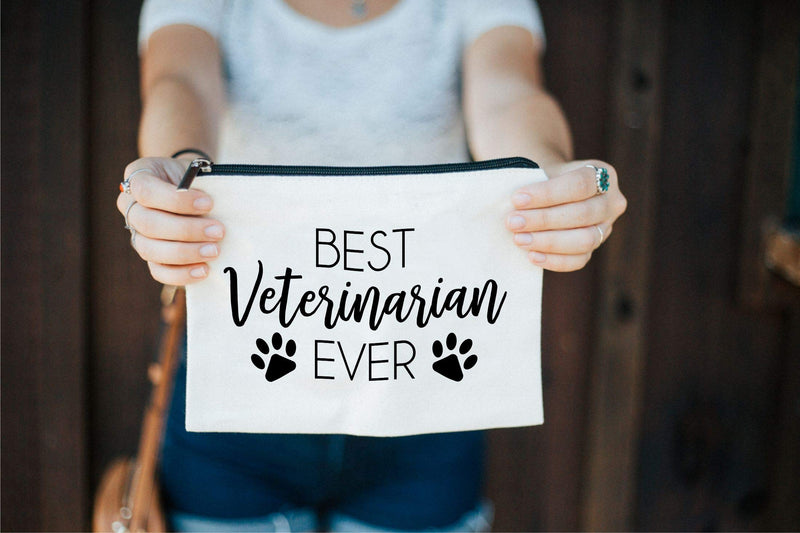 [Australia] - Moonwake Designs Best Veterinarian Ever Makeup Bag - Vet Gift, Veterinarian Gift, Gift for Animal Lover 