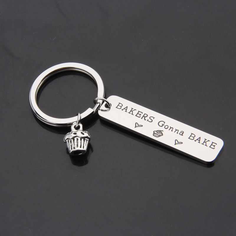 [Australia] - ENSIANTH Baker Gift Bakers Gonna Bake Keychain Cupcake Charm Jewelry Baking Theme Keychain Pastry Chef Gift Baker Keychain 