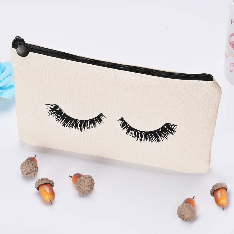 [Australia] - ABOAT 12 Pieces Eyelash Cosmetic Bags Makeup Bags Travel Pouches Toiletry Bag Cases with Zipper for Women Girls（Beige） Beige 