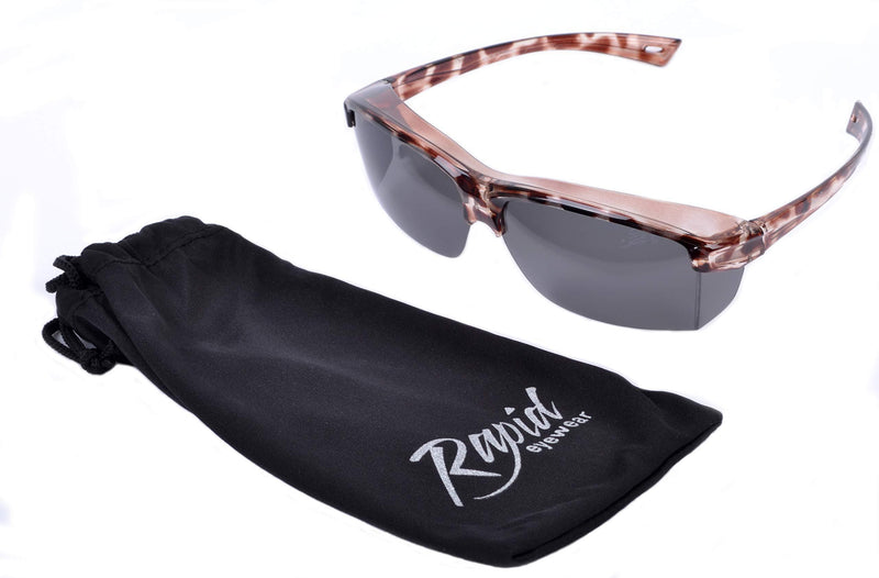 [Australia] - Rapid Eyewear Women’s 'Vogue' Tortoiseshell Polarized OVER GLASSES SUNGLASSES That Fit Over Your Spectacles up to 140mm Wide, For Ladies. Ideal For Driving. UV400 Protection 