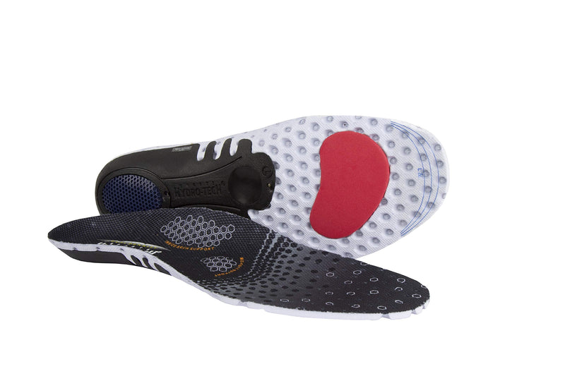 [Australia] - PRO 11 WELLBEING Pro11 Hydro-Tech Sports Orthotic Insoles with Dual Layer Impact Shell Absorber and Metatarsal Support System 6/9 UK Black 