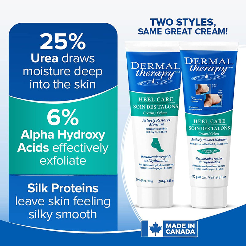 [Australia] - Dermal Therapy Heel Care Cream - Moisturizing Treatment that Repairs and Heals Dry, Rough, Cracked Heels and Feet | 25% Urea and 6% Alpha Hydroxy Acids (8 Ounce) | Packaging May Vary 8 Ounce (Pack of 1) 