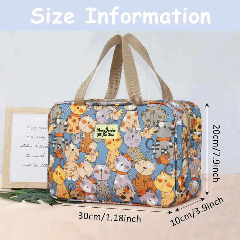 [Australia] - Toiletry Bag, Large Travel Hanging Make up Wash Bags, Portable Waterproof Cosmetic Bag, Bathroom Storage Case for Women Girls Ladies (Blue cat) Blue Cat 