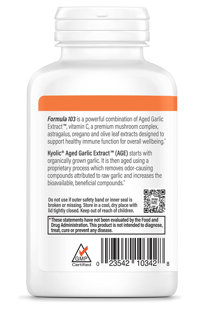 [Australia] - Kyolic Aged Garlic Extract Formula 103 Immune Support, 200 Capsules (Packaging May Vary) 
