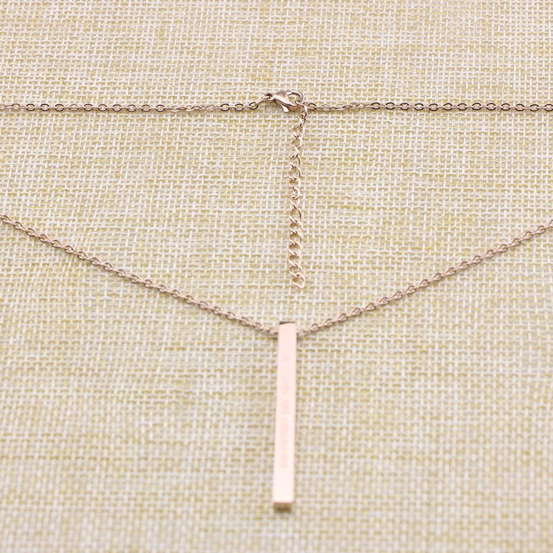 [Australia] - Joycuff Necklaces for Women Religious Jewelry Gift for Girls Christian Engraved Pendant God is within her, she will not fall, Psalm 46:5-Rose gold 
