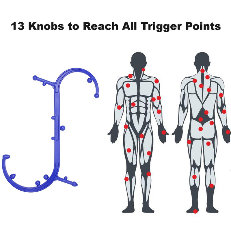 [Australia] - Bossjoy Trigger Point Massager Self Massage Tool, Lower Back Massager, Neck Massager, Shoulder Massager, Myofascial Release Tool - Deep Muscle Massage Tool 