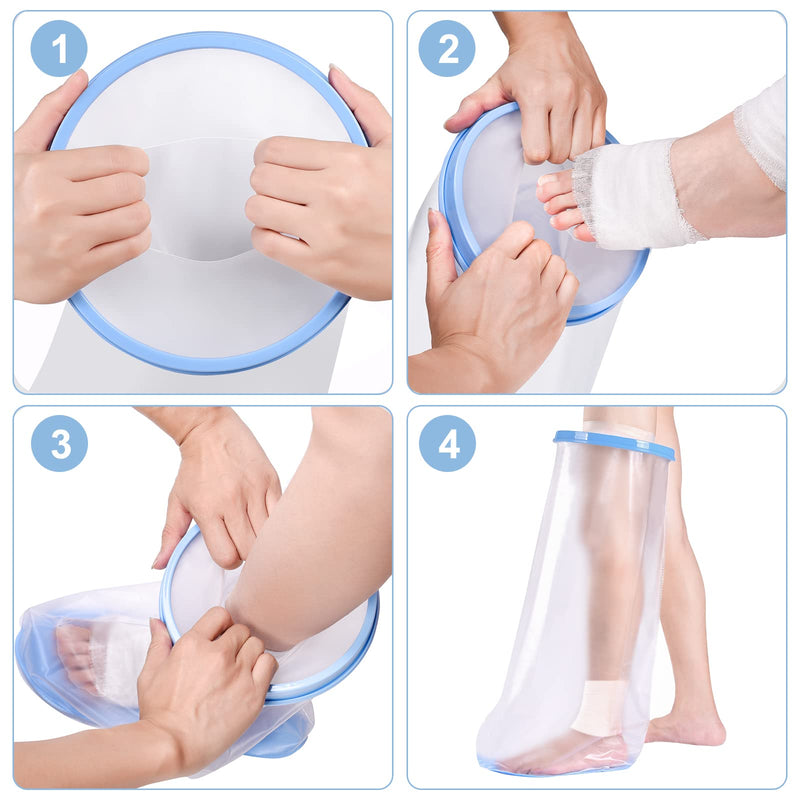 [Australia] - Fasola Leg Protector Showering, Non-Slip Cast Cover for Half Leg, Broken Knees, Toe, Ankle, Foot, Reusable Cast Bag Keep Foot Dry M 